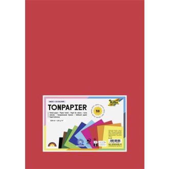 Színes papír, A3, 130 g, 10x5 lap, FOLIA, vegyes színek