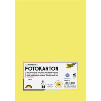 Dekorkarton, A4, 300 g, 50 lap, FOLIA, citromsárga