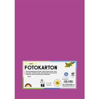 Dekorkarton, A4, 300 g, 50 lap, FOLIA, sötétrózsaszín