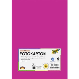Dekorkarton, A4, 300 g, 50 lap, FOLIA, rózsaszín