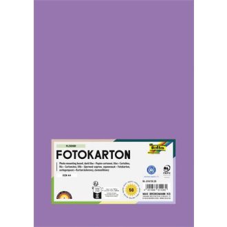 Dekorkarton, A4, 300 g, 50 lap, FOLIA, sötét orgonalila