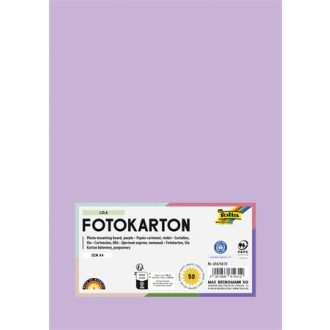 Dekorkarton, A4, 300 g, 50 lap, FOLIA, halvány orgonalila