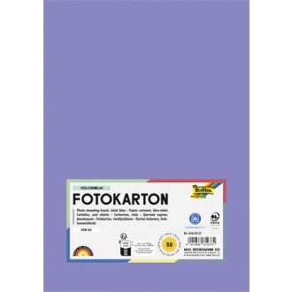 Dekorkarton, A4, 300 g, 50 lap, FOLIA, ibolyakék