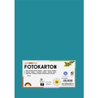 Dekorkarton, A4, 300 g, 50 lap, FOLIA, türkiz