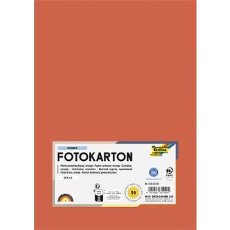 Dekorkarton, A4, 300 g, 50 lap, FOLIA, narancs