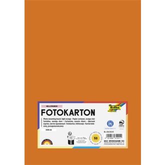 Dekorkarton, A4, 300 g, 50 lap, FOLIA, világosnarancs