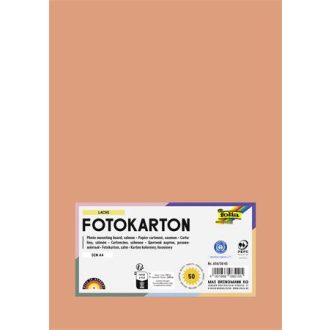 Dekorkarton, A4, 300 g, 50 lap, FOLIA, lazacszínű