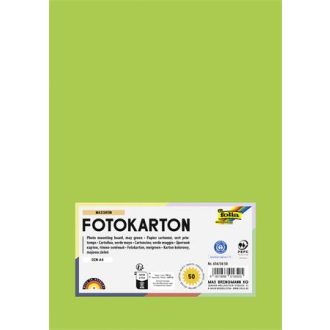 Dekorkarton, A4, 300 g, 50 lap, FOLIA, tavaszzöld
