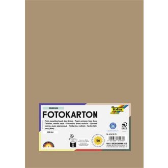 Dekorkarton, A4, 300 g, 50 lap, FOLIA, őzbarna