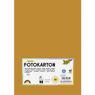 Dekorkarton, A4, 300 g, 50 lap, FOLIA, terrakotta