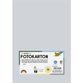 Dekorkarton, A4, 300 g, 50 lap, FOLIA, világosszürke