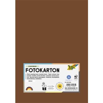 Dekorkarton, A4, 300 g, 50 lap, FOLIA, csokoládébarna