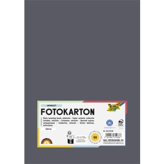 Dekorkarton, A4, 300 g, 50 lap, FOLIA, antracitszürke