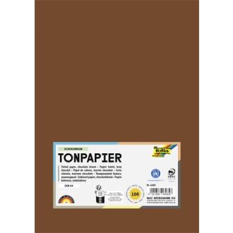 Színes papír, A4, 130 g, 100 lap, FOLIA, csokoládébarna