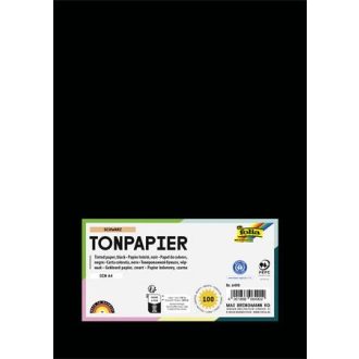 Színes papír, A4, 130 g, 100 lap, FOLIA, fekete