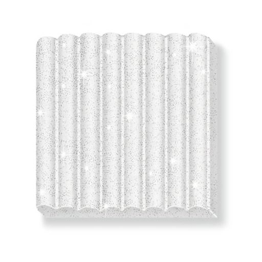 Gyurma, 42 g, égethető, FIMO "Kids", glitteres fehér