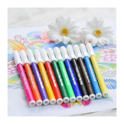 Filctoll készlet, COLOKIT "FibrePen", 12 különböző szín