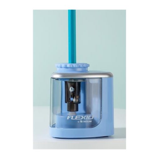 Hegyező, elemes, asztali, FLEXOFFICE "Flexio", kék