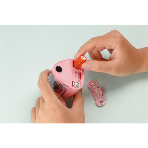 Hegyező, elemes, asztali, FLEXOFFICE "Flexio", rózsaszín