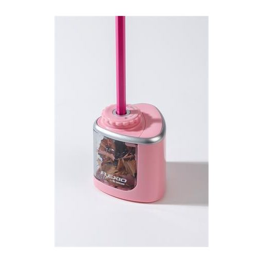 Hegyező, elemes, asztali, FLEXOFFICE "Flexio", rózsaszín