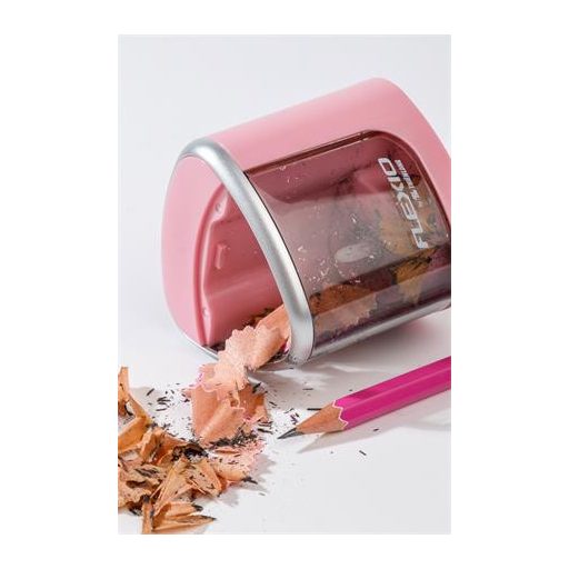 Hegyező, elemes, asztali, FLEXOFFICE "Flexio", rózsaszín