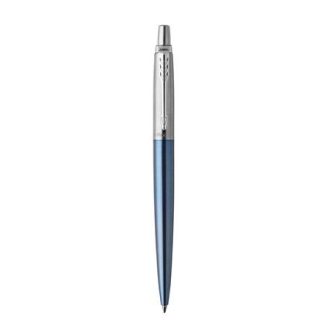   Golyóstoll, 0,7 mm, ezüst színű klip, Waterloo kék tolltest, PARKER "Royal Jotter", kék
