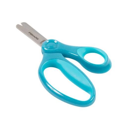 Olló, iskolai, 13 cm, FISKARS "Glitter Kids", kék