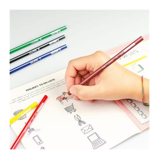 Színes ceruza készlet, háromszögletű, KORES "Triangular", 6 különböző szín