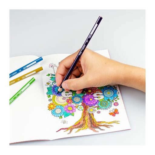 Színes ceruza készlet, háromszögletű, KORES "Triangular", 12 különböző szín