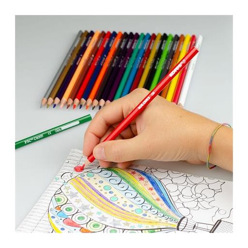 Színes ceruza készlet, háromszögletű, KORES "Triangular", 24 különböző szín