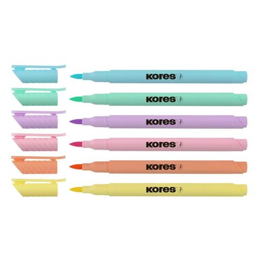 Ecsetirón készlet, KORES "Pastel Style", 6 pasztell szín