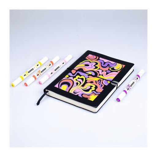 Dekormarker készlet, akril, 1-2 mm, kétvégű, KORES " K-Kreative", 6 különböző szín