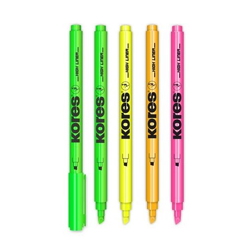 Szövegkiemelő készlet, 0,5-3,5 mm, KORES, 4 különböző szín