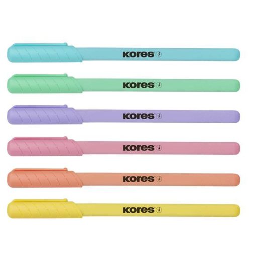 Golyóstoll, 1,0 mm, kupakos, háromszögletű, KORES "KOR-M Pastel", kék