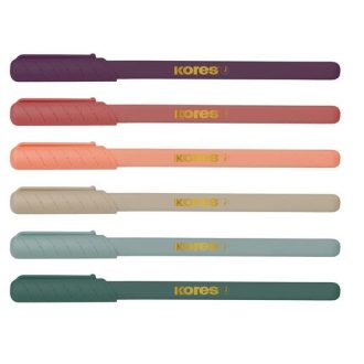   Golyóstoll, 1,0 mm, kupakos, háromszögletű, KORES "KOR-M Vintage", kék