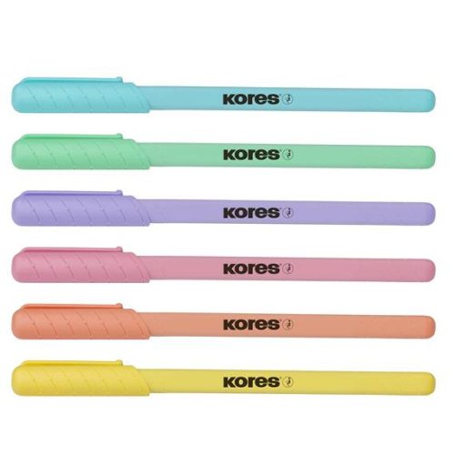 Golyóstoll, 1,0 mm, kupakos, háromszögletű, KORES "KOR-M Pastel", kék