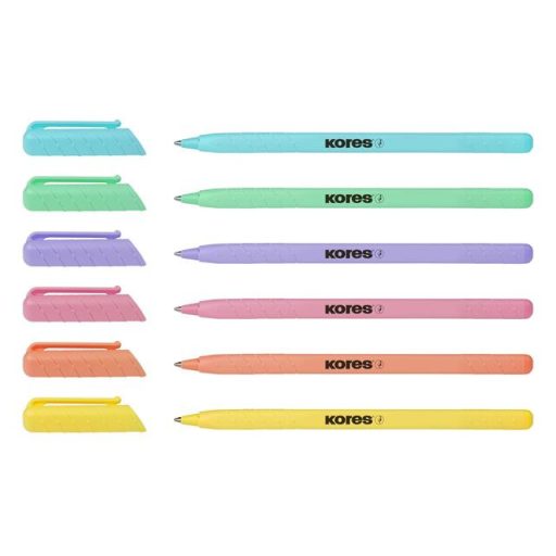 Golyóstoll, 1,0 mm, kupakos, háromszögletű, KORES "KOR-M Pastel", kék