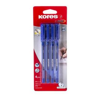   Golyóstoll, 1,0 mm, kupakos, háromszögletű, KORES "K2-M", kék