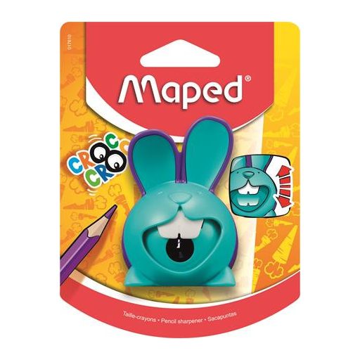 Hegyező, egylyukú, tartályos, MAPED "Croc Croc Innovation", nyuszi, vegyes színek