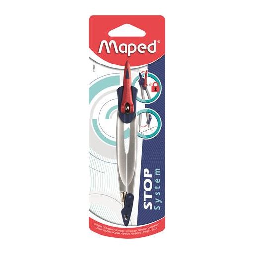 Körző, rögzíthető lábakkal, MAPED "Stop System", vegyes színek