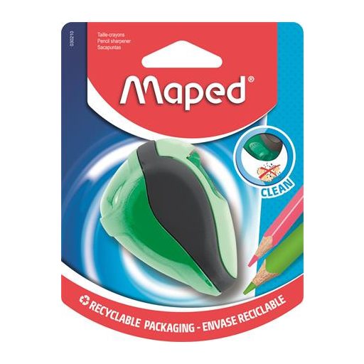 Hegyező, kétlyukú, tartályos, MAPED "Clean", vegyes színek