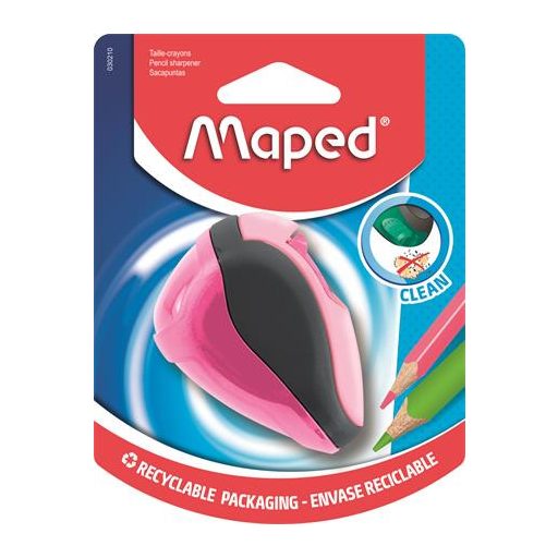 Hegyező, kétlyukú, tartályos, MAPED "Clean", vegyes színek