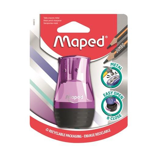 Hegyező, kétlyukú, tartályos, MAPED "Tonic", vegyes színek