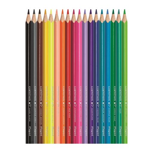 Színes ceruza készlet, háromszögletű, MAPED "Color'Peps Star", 18 különböző szín