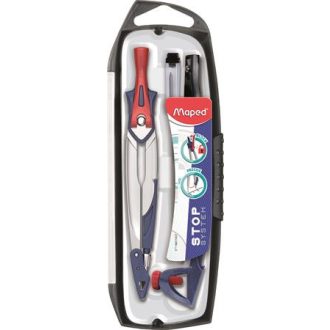   Körző készlet, rögzíthető lábakkal, 5 darabos, MAPED "Stop System"