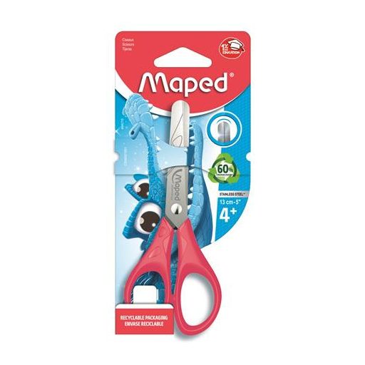 Olló, iskolai, 13 cm, MAPED "Essentials Pulse", vegyes színek
