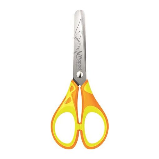 Olló, display, iskolai, 13 cm, MAPED "Soft Neon", vegyes színek