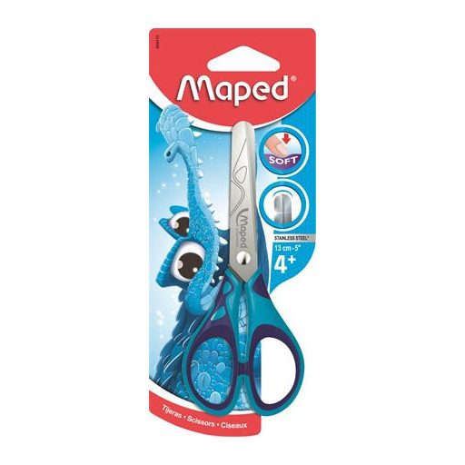 Olló, iskolai, 13 cm, MAPED "Essentials Soft"