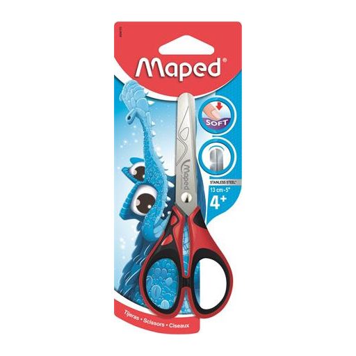 Olló, iskolai, 13 cm, MAPED "Essentials Soft"