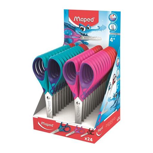 Olló display, iskolai, 13 cm, MAPED "Essentials Soft"